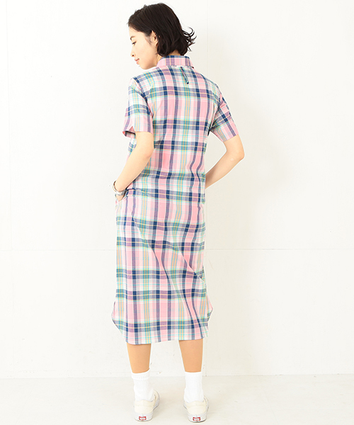BEAMS BOY（ビームスボーイ）の「BEAMS BOY / マドラス ボタンダウン シャツワンピース（シャツワンピース・レディース・ピンク/レッド/ネイビー・ONE SIZE）」の17枚目の写真