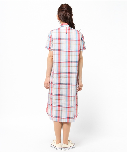 BEAMS BOY（ビームスボーイ）の「BEAMS BOY / マドラス ボタンダウン シャツワンピース（シャツワンピース・レディース・ピンク/レッド/ネイビー・ONE SIZE）」の4枚目の写真