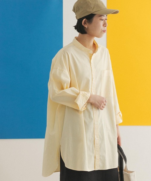 FORK&SPOON(フォークアンドスプーン)の「FORK&SPOON オックスロングシャツ(シャツ/ブラウス・レディース・ブルー/グリーン系その他/イエロー系その他・ONE)」の5枚目の写真