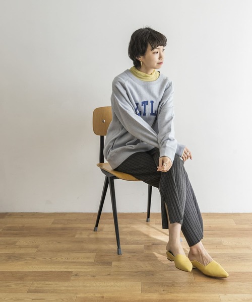 OURET リブパンツ✨ F by ROSSO ウォッシャブルニットリブパンツ[RA26-24F602