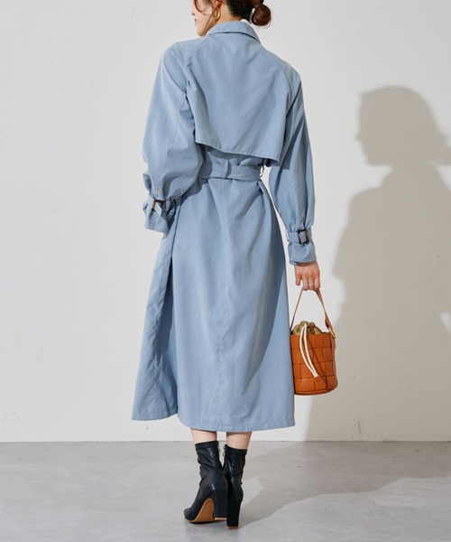 prose verse（プロズヴェール）の「ヨーク切り替えトレンチコート（トレンチコート・レディース・ブルー/ライトベージュ/グレイッシュベージュ・MEDIUM/LARGE）」の6枚目の写真