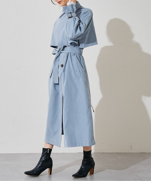 prose verse（プロズヴェール）の「ヨーク切り替えトレンチコート（トレンチコート・レディース・ブルー/ライトベージュ/グレイッシュベージュ・MEDIUM/LARGE）」の7枚目の写真