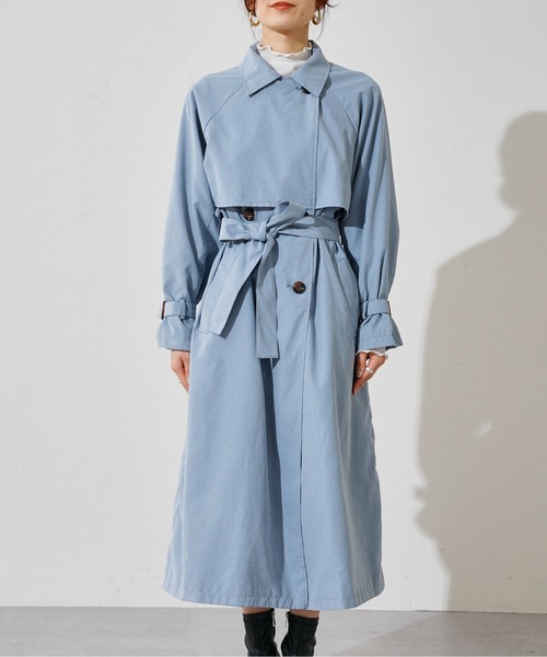 prose verse（プロズヴェール）の「ヨーク切り替えトレンチコート（トレンチコート・レディース・ブルー/ライトベージュ/グレイッシュベージュ・MEDIUM/LARGE）」の8枚目の写真