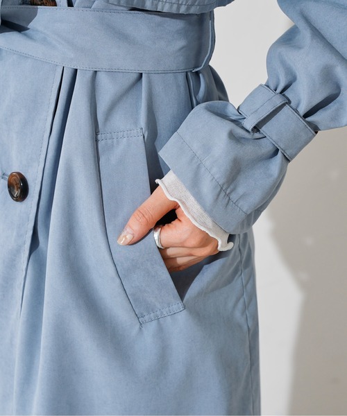 prose verse（プロズヴェール）の「ヨーク切り替えトレンチコート（トレンチコート・レディース・ブルー/ライトベージュ/グレイッシュベージュ・MEDIUM/LARGE）」の15枚目の写真