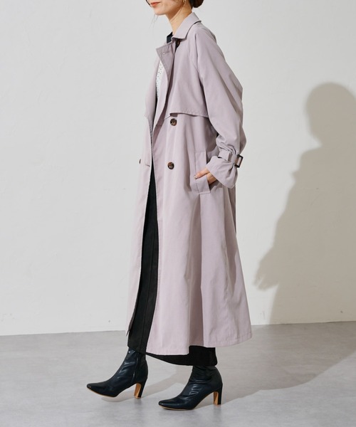 prose verse（プロズヴェール）の「ヨーク切り替えトレンチコート（トレンチコート・レディース・ブルー/ライトベージュ/グレイッシュベージュ・MEDIUM/LARGE）」の5枚目の写真