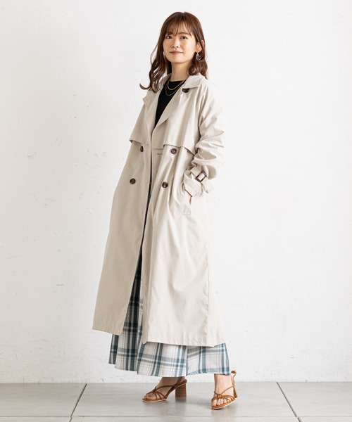 prose verse（プロズヴェール）の「ヨーク切り替えトレンチコート（トレンチコート・レディース・ブルー/ライトベージュ/グレイッシュベージュ・MEDIUM/LARGE）」の19枚目の写真