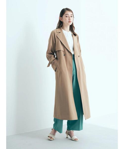 YECCA VECCA（イェッカヴェッカ）の「ロングトレンチコート　＊◆（トレンチコート・レディース・ライトベージュ/ベージュ/イエロー・FREE）」の4枚目の写真