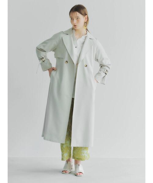 YECCA VECCA（イェッカヴェッカ）の「ロングトレンチコート　＊◆（トレンチコート・レディース・ライトベージュ/ベージュ/イエロー・FREE）」の6枚目の写真