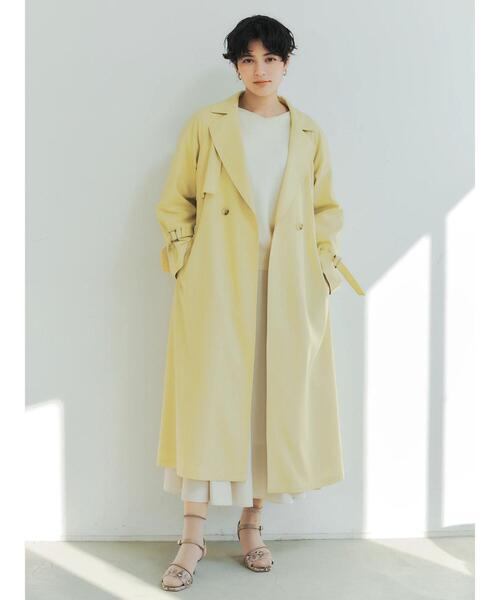 YECCA VECCA（イェッカヴェッカ）の「ロングトレンチコート　＊◆（トレンチコート・レディース・ライトベージュ/ベージュ/イエロー・FREE）」の8枚目の写真