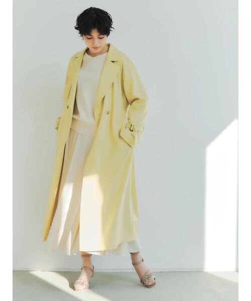 YECCA VECCA（イェッカヴェッカ）の「ロングトレンチコート　＊◆（トレンチコート・レディース・ライトベージュ/ベージュ/イエロー・FREE）」の9枚目の写真