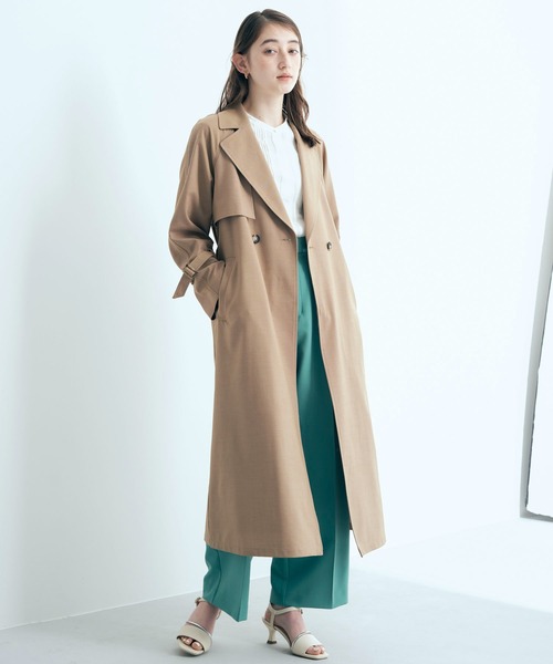 YECCA VECCA（イェッカヴェッカ）の「ロングトレンチコート　＊◆（トレンチコート・レディース・ライトベージュ/ベージュ/イエロー・FREE）」の2枚目の写真