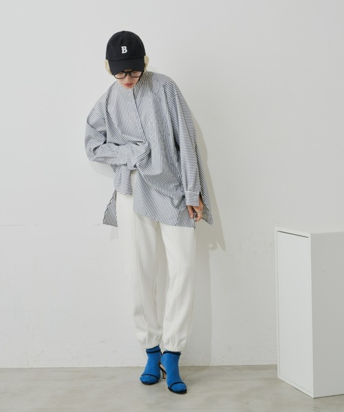 Auntie Rosa Holiday（アンティローザホリデー）の「裏毛ジョガーパンツ（スウェットパンツ・レディース・グレー/オフホワイト/ネイビー・FREE）」の15枚目の写真