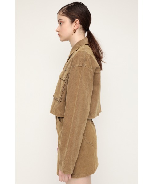 SLY（スライ）の「BLEACH CORDUROY SHORT JK ブリーチ コーデュロイ ショート ジャケット（カバーオール・レディース・ピンク/キャメル・FREE）」の15枚目の写真