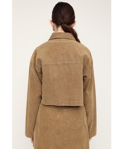 SLY（スライ）の「BLEACH CORDUROY SHORT JK ブリーチ コーデュロイ ショート ジャケット（カバーオール・レディース・ピンク/キャメル・FREE）」の16枚目の写真