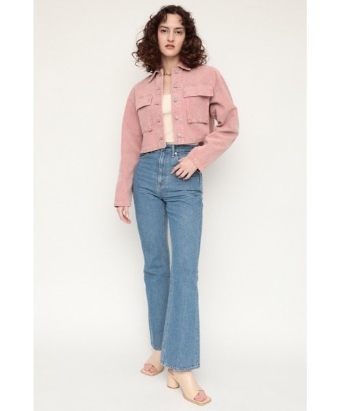 SLY（スライ）の「BLEACH CORDUROY SHORT JK ブリーチ コーデュロイ ショート ジャケット（カバーオール・レディース・ピンク/キャメル・FREE）」の18枚目の写真