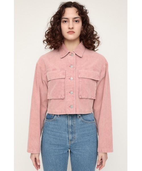 SLY（スライ）の「BLEACH CORDUROY SHORT JK ブリーチ コーデュロイ ショート ジャケット（カバーオール・レディース・ピンク/キャメル・FREE）」の19枚目の写真