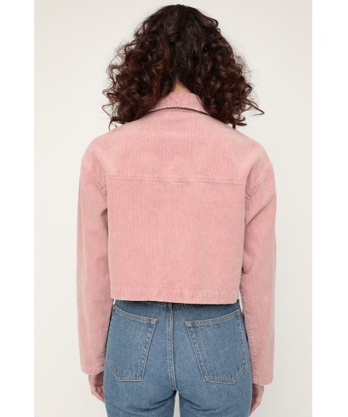 SLY（スライ）の「BLEACH CORDUROY SHORT JK ブリーチ コーデュロイ ショート ジャケット（カバーオール・レディース・ピンク/キャメル・FREE）」の21枚目の写真