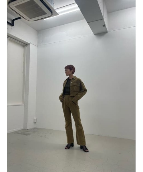 SLY（スライ）の「BLEACH CORDUROY SHORT JK ブリーチ コーデュロイ ショート ジャケット（カバーオール・レディース・ピンク/キャメル・FREE）」の7枚目の写真