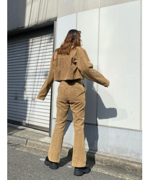 SLY（スライ）の「BLEACH CORDUROY SHORT JK ブリーチ コーデュロイ ショート ジャケット（カバーオール・レディース・ピンク/キャメル・FREE）」の8枚目の写真