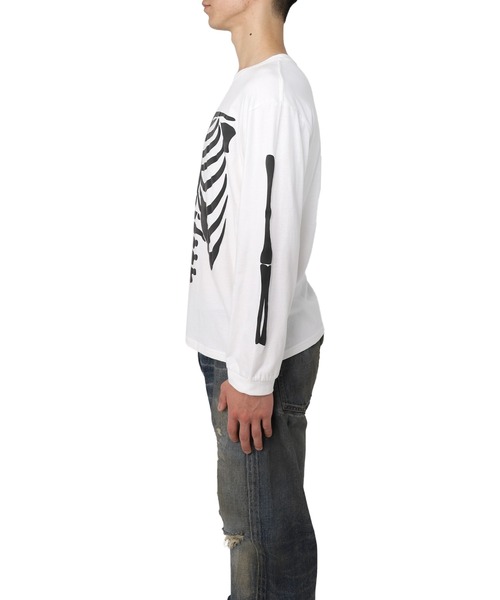 MYne（マイン）の「【MYne】Bone Printed Long Sleeve T-shirt（Tシャツ/カットソー・メンズ・ブラック/ホワイト・L/M/S）」の5枚目の写真