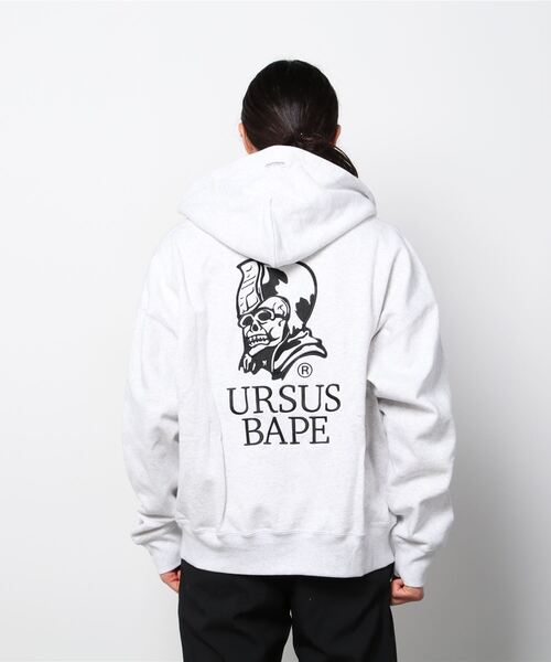 アーサスベイプ　XL アーサスベイプ パーカー　グレー ア ベイシング エイプ A BATHING APE ×KAWS カウズ 05AWベアー＆マイロ