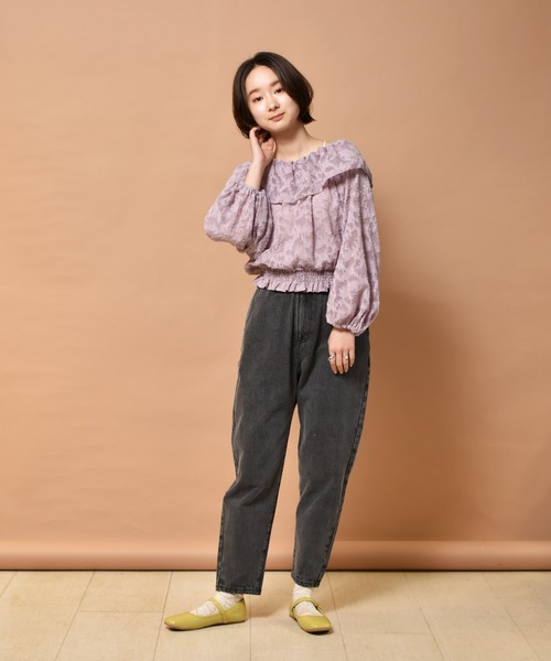 RETRO GIRL(レトロガール)の「ゆるデニムパンツ(デニムパンツ・レディース・アイボリー/ブラック/ケミカルウォッシュ/ピンク/ブラック系その他・FREE)」の15枚目の写真