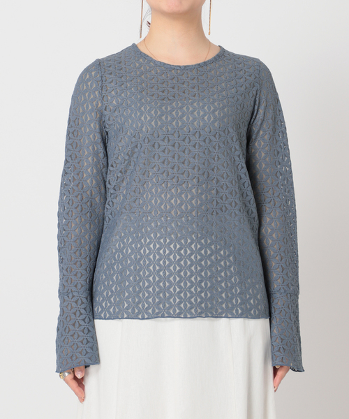 Simplicite（サンプリシテ）の「ベルスリーブレースプルオーバー◆（Tシャツ/カットソー・レディース・ホワイト/ベージュ/ブルー系その他・FREE）」の14枚目の写真