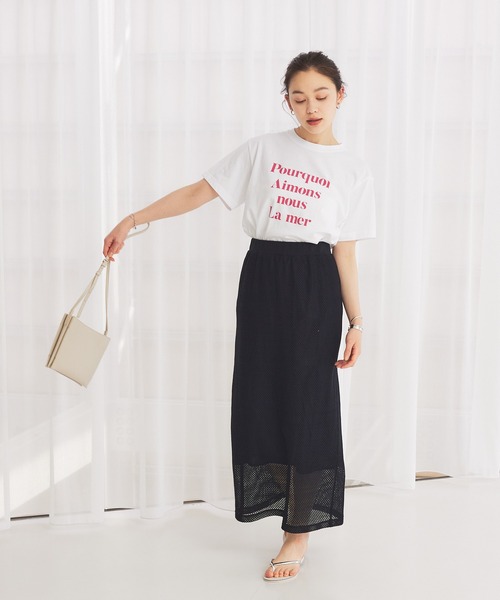 Rouge vif Anna（ルージュヴィフアンナ）の「フロント&バックロゴTシャツ（Tシャツ/カットソー・レディース・ブラック/グリーン/ブラウン/ピンク・フリー）」の7枚目の写真