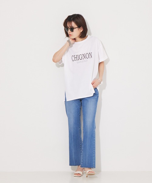Rouge vif Anna（ルージュヴィフアンナ）の「フロント&バックロゴTシャツ（Tシャツ/カットソー・レディース・ブラック/グリーン/ブラウン/ピンク・フリー）」の8枚目の写真