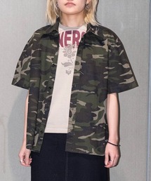 【MOSAIC SOCIETY】Camo/Mesh star shirts jacket