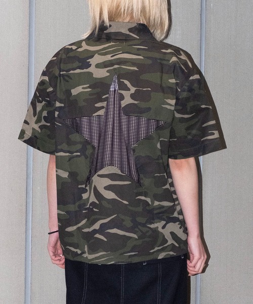 bonjour records（ボンジュールレコーズ）の「【MOSAIC SOCIETY】Camo/Mesh star shirts jacket（シャツ/ブラウス・レディース・その他・FREE）」の5枚目の写真