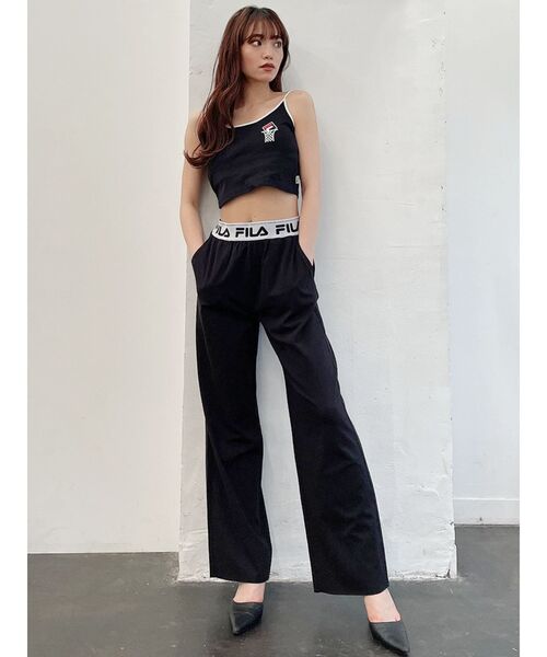 GYDA（ジェイダ）の「GYDA×FILA リラックスワイドパンツ（その他パンツ・レディース・ブラック/グレー・FREE）」の5枚目の写真