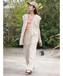 Ungrid | リネン混ハイウエストセンタープレスタックパンツ(その他パンツ)