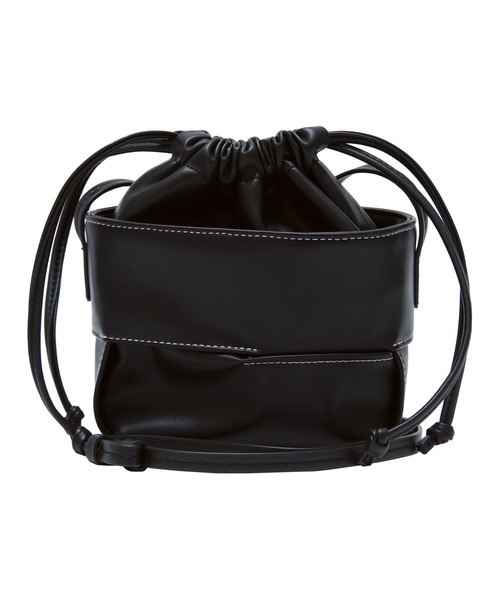 titivate（ティティベイト）の「ﾌｪｲｸﾚｻﾞｰ巾着ﾊﾞｯｸﾞ（ハンドバッグ・レディース・ブルー/イエロー/ブラック・FREE）」の4枚目の写真