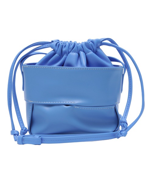 titivate（ティティベイト）の「ﾌｪｲｸﾚｻﾞｰ巾着ﾊﾞｯｸﾞ（ハンドバッグ・レディース・ブルー/イエロー/ブラック・FREE）」の5枚目の写真