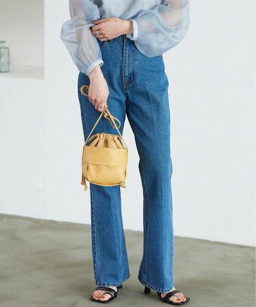 titivate（ティティベイト）の「ﾌｪｲｸﾚｻﾞｰ巾着ﾊﾞｯｸﾞ（ハンドバッグ・レディース・ブルー/イエロー/ブラック・FREE）」の14枚目の写真