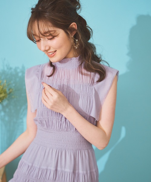 NOELA(ノエラ)の「楊柳シャーリングワンピ(ワンピース・レディース・オフホワイト/サックスブルー/ベージュ・M/S)」の7枚目の写真