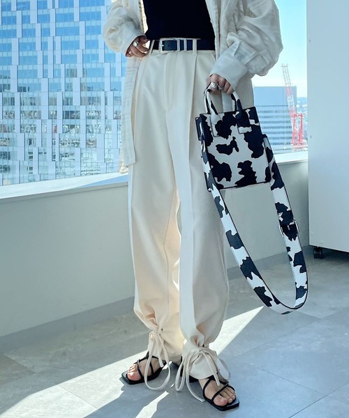 PAGEBOY(ページボーイ)の「リッチツイルセットアップパンツ2(その他パンツ・レディース・アイボリー/ブラック/チャコールグレー・FREE)」の2枚目の写真