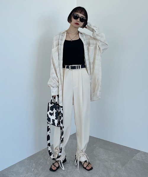 PAGEBOY(ページボーイ)の「リッチツイルセットアップパンツ2(その他パンツ・レディース・アイボリー/ブラック/チャコールグレー・FREE)」の5枚目の写真