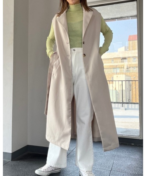 LiSeek（リシーク）の「【LiSeeK】ノースリロングコートジレ（ベスト