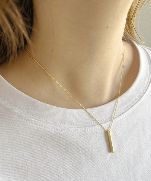 at12:03（アットイチニーゼロサン）の「ポイントプレート２連チェーンネックレス（ネックレス・レディース・シルバー/ゴールド・FREE）」の5枚目の写真