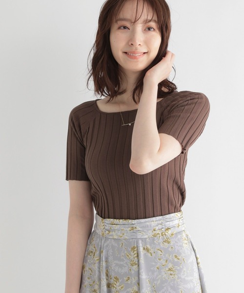 Andemiu(アンデミュウ)の「ワイドリブボートニット275077(ニット/セーター・レディース・ブラック/ブラウン/ブルー/パープル・FREE)」の18枚目の写真