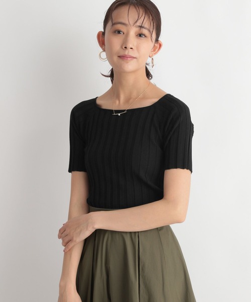Andemiu(アンデミュウ)の「ワイドリブボートニット275077(ニット/セーター・レディース・ブラック/ブラウン/ブルー/パープル・FREE)」の22枚目の写真