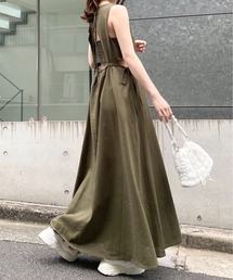 【REVIVAL/WEB限定】BACK開きデザインノースリロングワンピース
