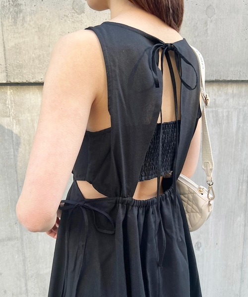 Chico(チコ)の「【REVIVAL/WEB限定】BACK開きデザインノースリロングワンピース(ワンピース・レディース・アイボリー/ブラック/ミント/ピンク/カーキ・FREE)」の20枚目の写真