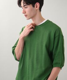 THE SHOP TK  | メッシュヘリンボンニットレイヤードTシャツ(ニット/セーター)