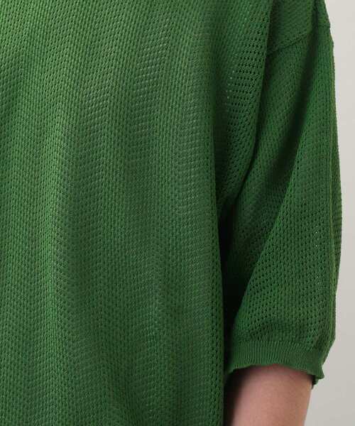 THE SHOP TK （ザ ショップ ティーケー ）の「◆【SETアイテム】メッシュヘリンボンニットレイヤードTシャツ（ニット/セーター・メンズ・チャコールグレー/グリーン/サンドベージュ/マスタード・02/03/04）」の7枚目の写真