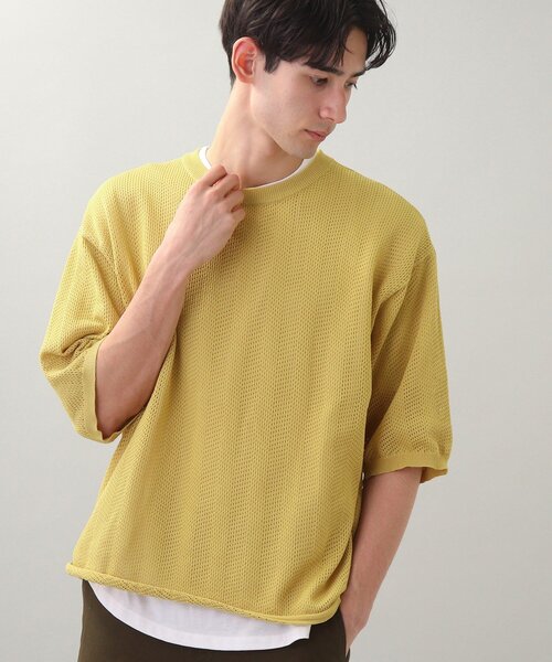 THE SHOP TK （ザ ショップ ティーケー ）の「◆【SETアイテム】メッシュヘリンボンニットレイヤードTシャツ（ニット/セーター・メンズ・チャコールグレー/グリーン/サンドベージュ/マスタード・02/03/04）」の20枚目の写真