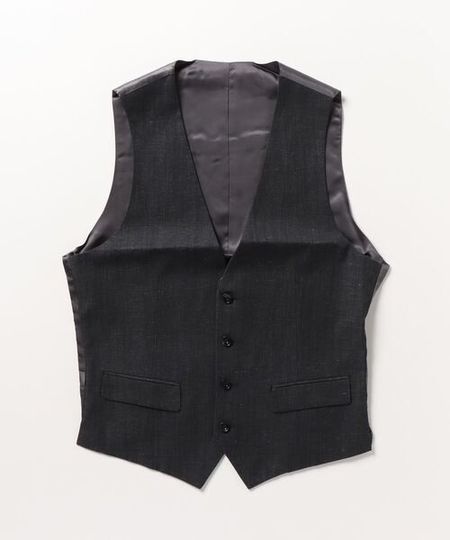 HIGH STREET（ハイストリート）の「HIGH STREET∴MARZOTTOウール麻シャンブレーベスト（ベスト・メンズ・ネイビー/ブラック・L/LL/S）」の4枚目の写真