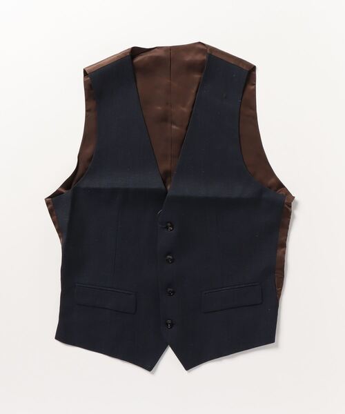 HIGH STREET（ハイストリート）の「HIGH STREET∴MARZOTTOウール麻シャンブレーベスト（ベスト・メンズ・ネイビー/ブラック・L/LL/S）」の3枚目の写真